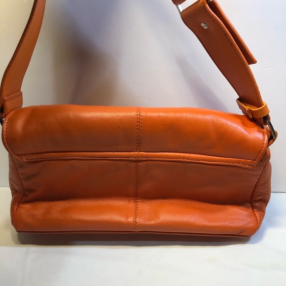 Orange Leather Shoulder Bag Purse unbranded - Picture 16 of 16
